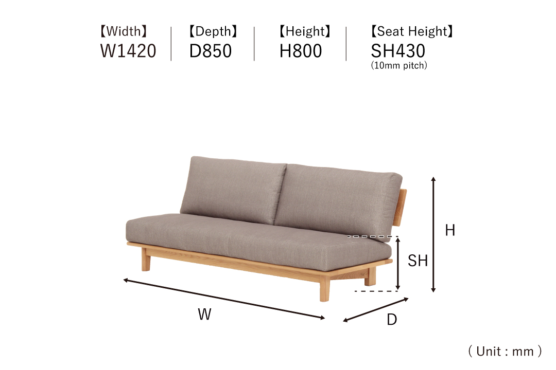 size of SOFA LC034-2M