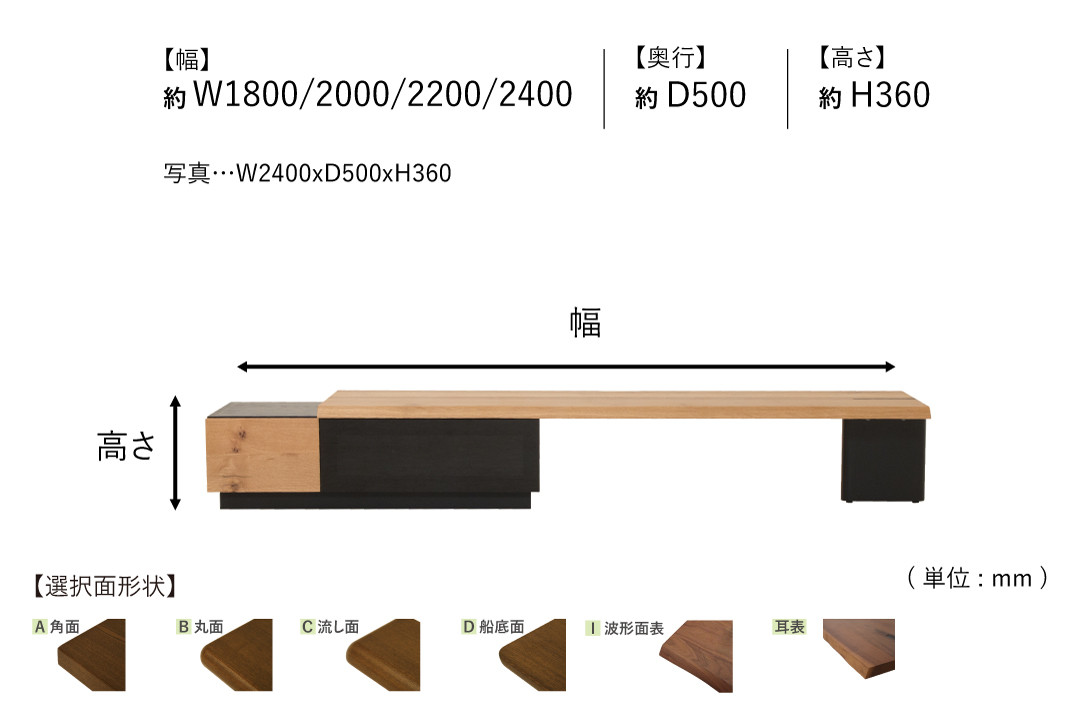 BOARD BO107-R140 天然耳のサイズ