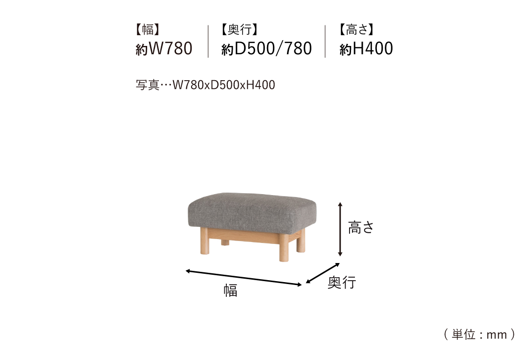 SOFA LC046-1S-テスト用のサイズ