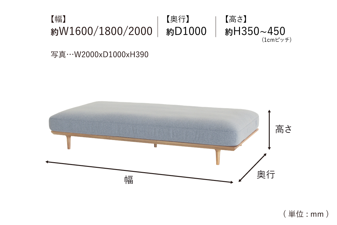 SOFA LC060-S160100のサイズ