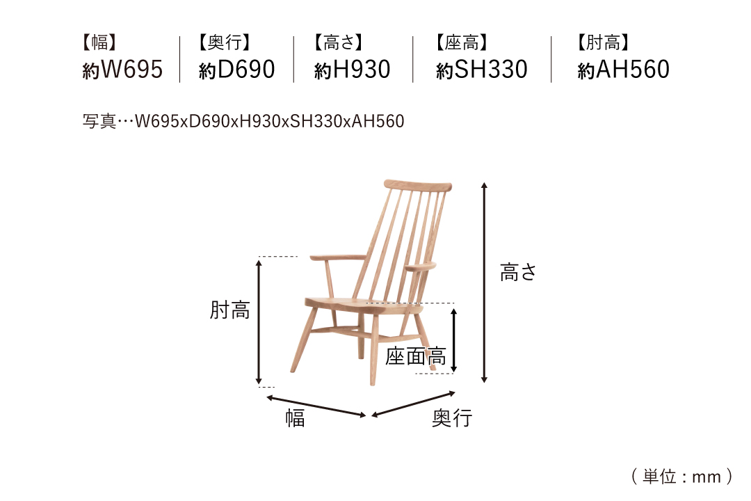 SOFA LC318-1Pのサイズ